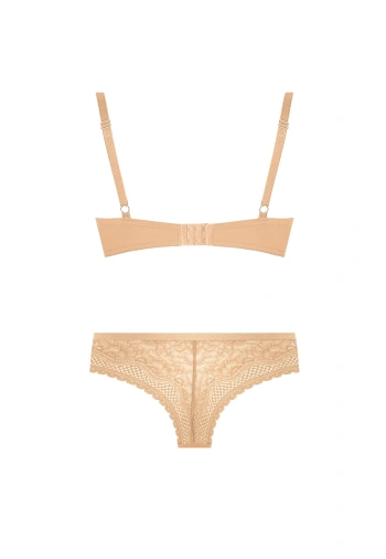 Zestaw Clarisa Biustonosz Push Up Bez Fiszbin + Figi Brazylijskie