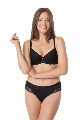 Brazyliany Z Koronką Czarne Petra