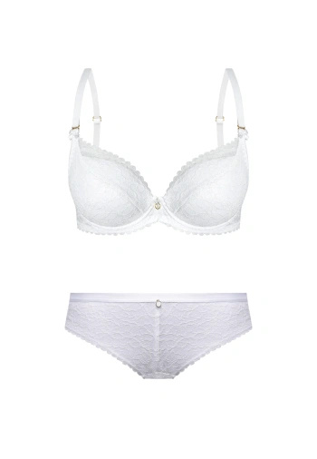 Zestaw Elisabeth Biustonosz Push Up Koronkowy + Brazyliany