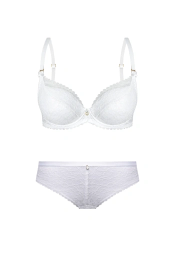 Zestaw Elisabeth Biustonosz Push Up Koronkowy + Brazyliany
