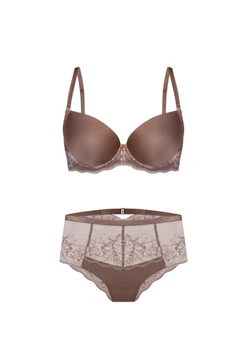 Komplet Cecilia Biustonosz Push Up Z + Figi Wysokie