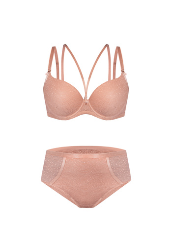 Komplet Camelia Biustonosz Double Push Up+ Brazyliany 