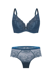 Komplet Charlotte Biustonosz Push Up + Brazyliany