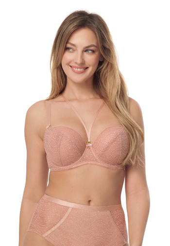 Komplet Camelia Biustonosz Koronkowy Miękki + Brazyliany