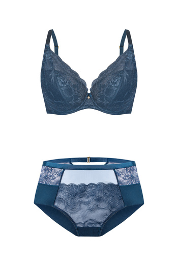Komplet Charlotte Biustonosz Push Up + Figi Wysokie