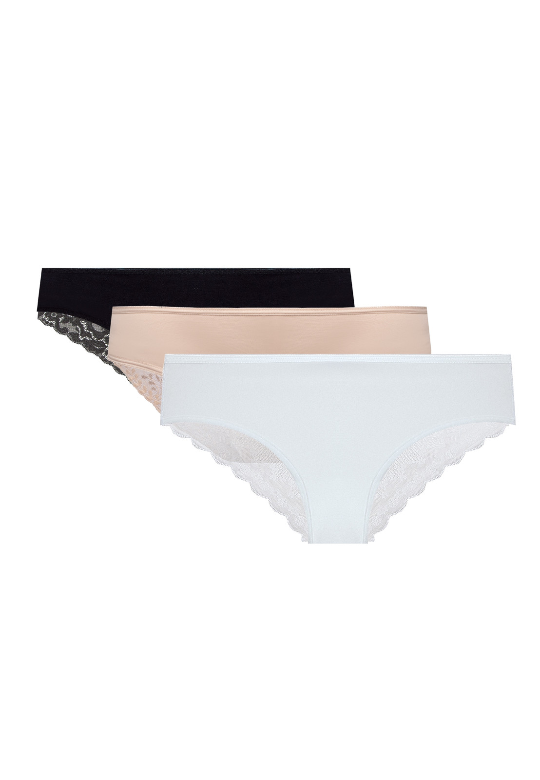 Figi Bawełniane Z Koronką Ola Mix Trójpak