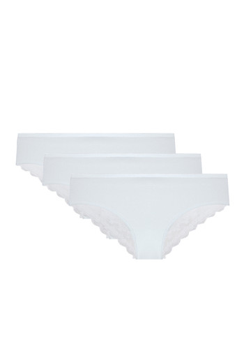 Figi Bawełniane Z Koronką Trójpak Ola