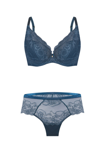 Komplet Charlotte Biustonosz Push Up + Brazyliany