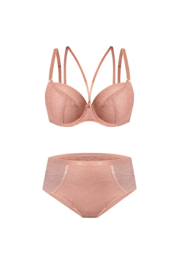 Komplet Camelia Biustonosz Koronkowy Miękki + Brazyliany