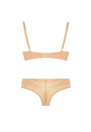 Komplet Clarisa Biustonosz Push Up Bez Fiszbin + Figi Brazylijskie