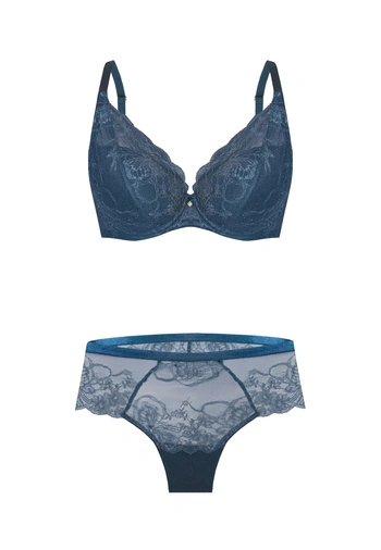 Komplet Charlotte Biustonosz Push Up + Brazyliany