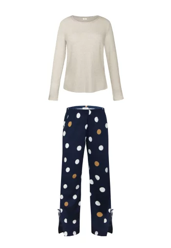 Piżama Bawełniana Długa Oceane