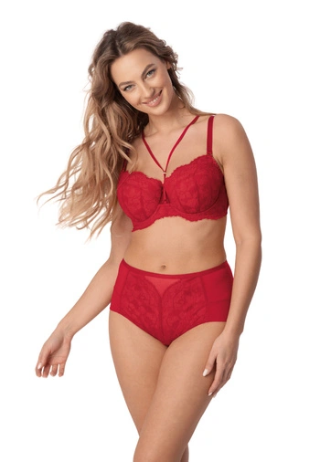 Zestaw Rosalia Biustonosz Push-Up Ze Strapsami + Figi Wysokie