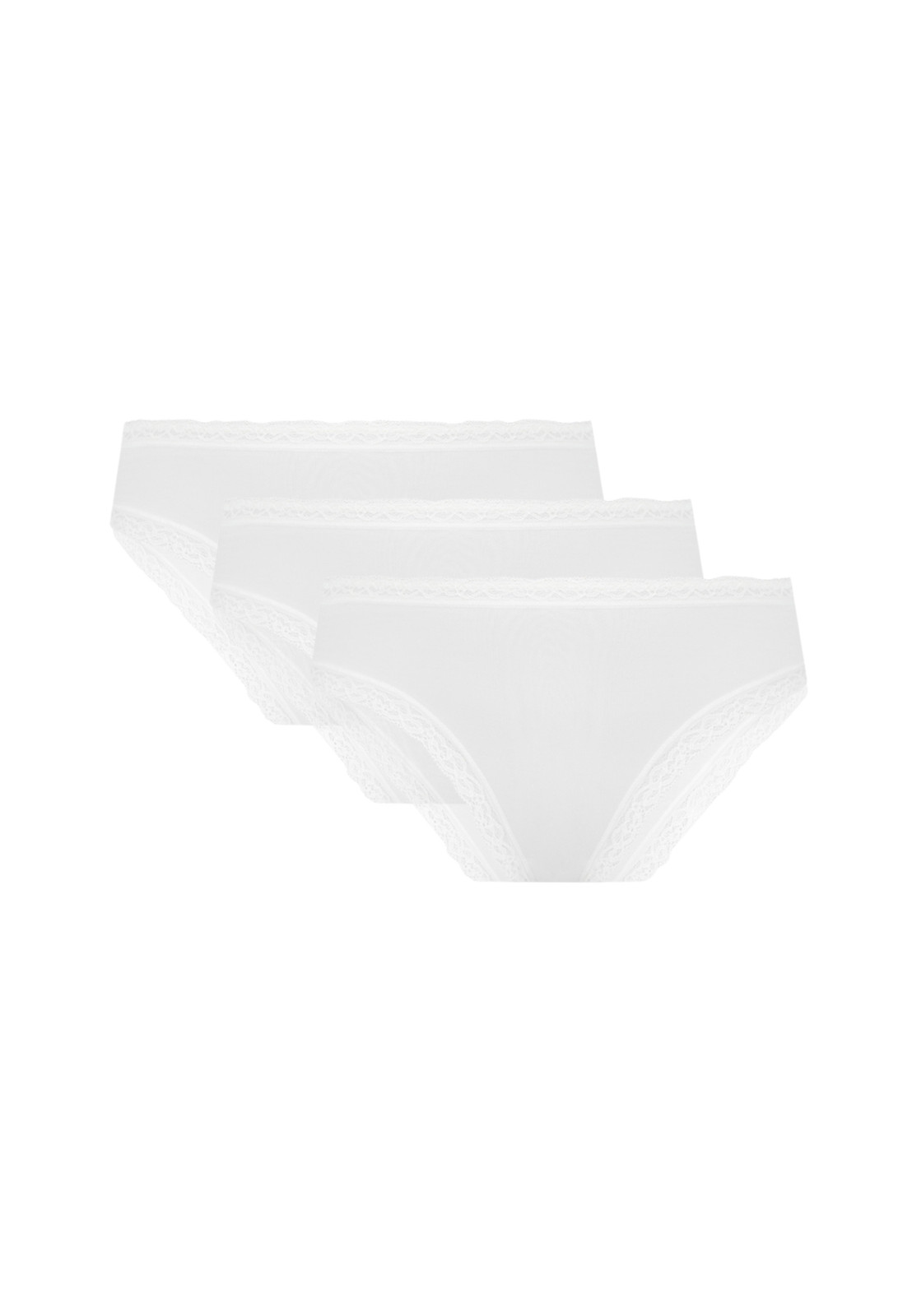 Figi Bawełniane z Koronką Ala Trójpak