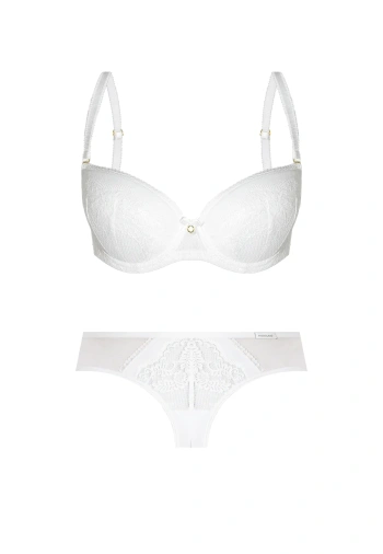 Zestaw Dalia Biustonosz Push Up Z Haftem + Brazyliany
