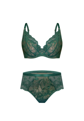 Komplet Carmen Biustonosz Push Up Koronkowy + Brazyliany
